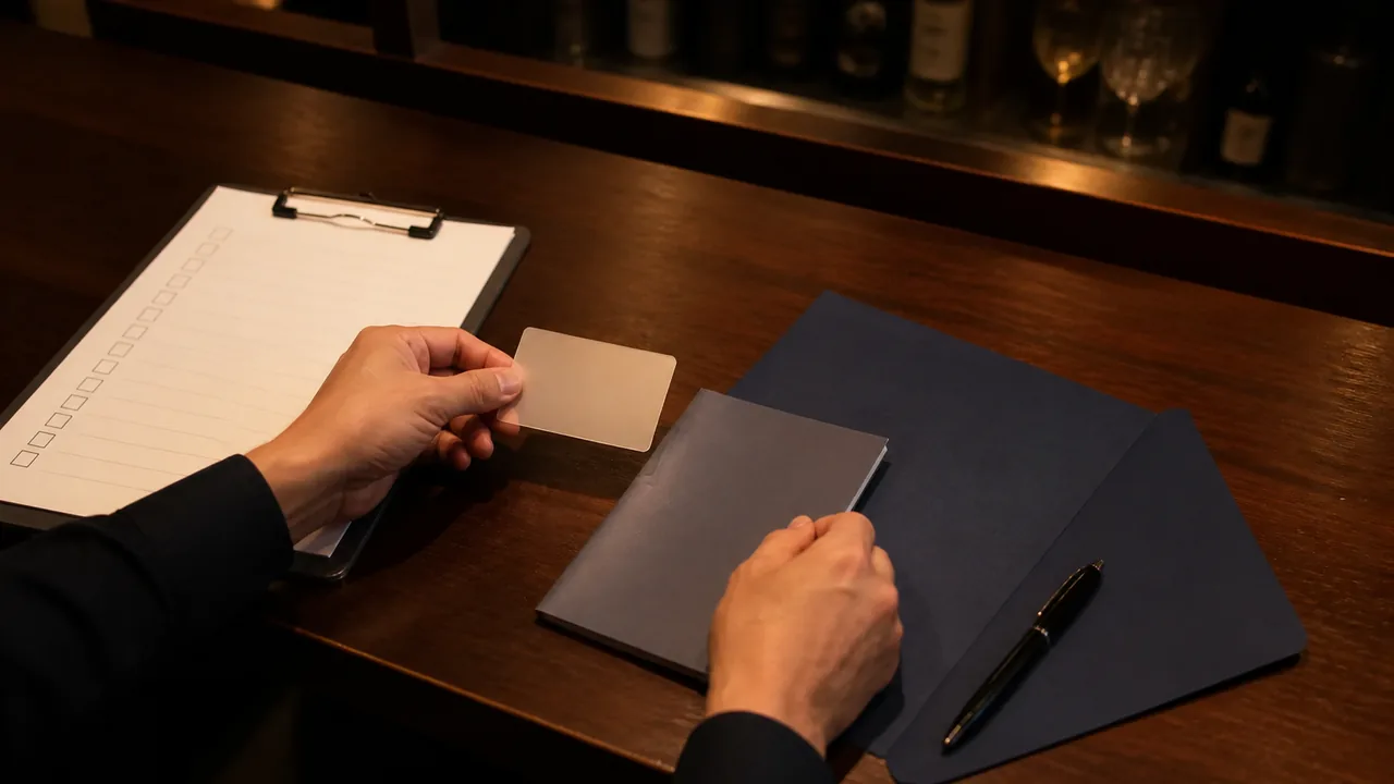 体入前に本人確認書類と従業者名簿を準備する手元